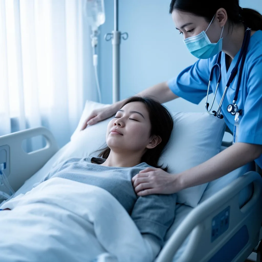 Paciente recebendo cuidado humano